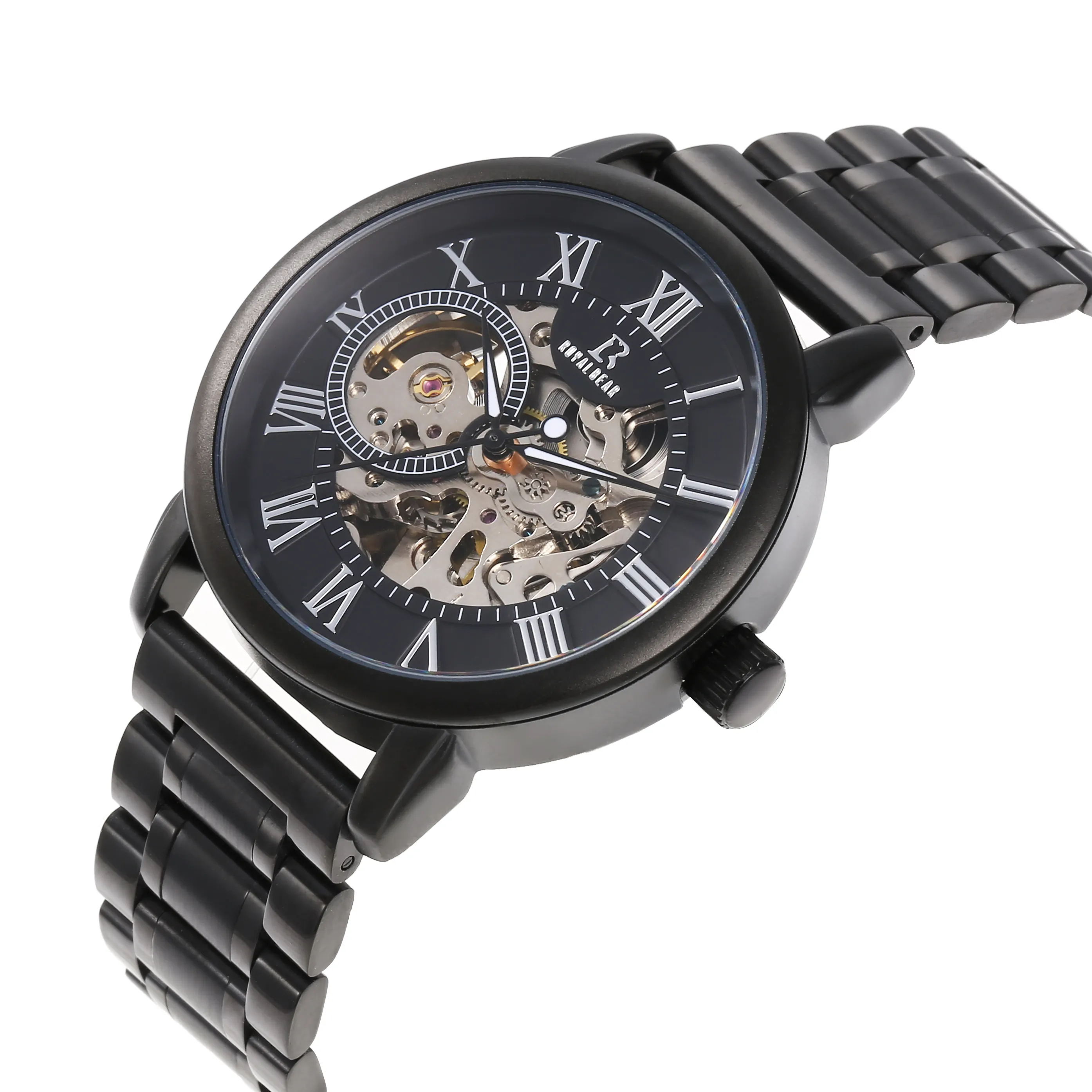 Men Black Color Steel Analog Sport Clock Men Luxury Quartz Watch