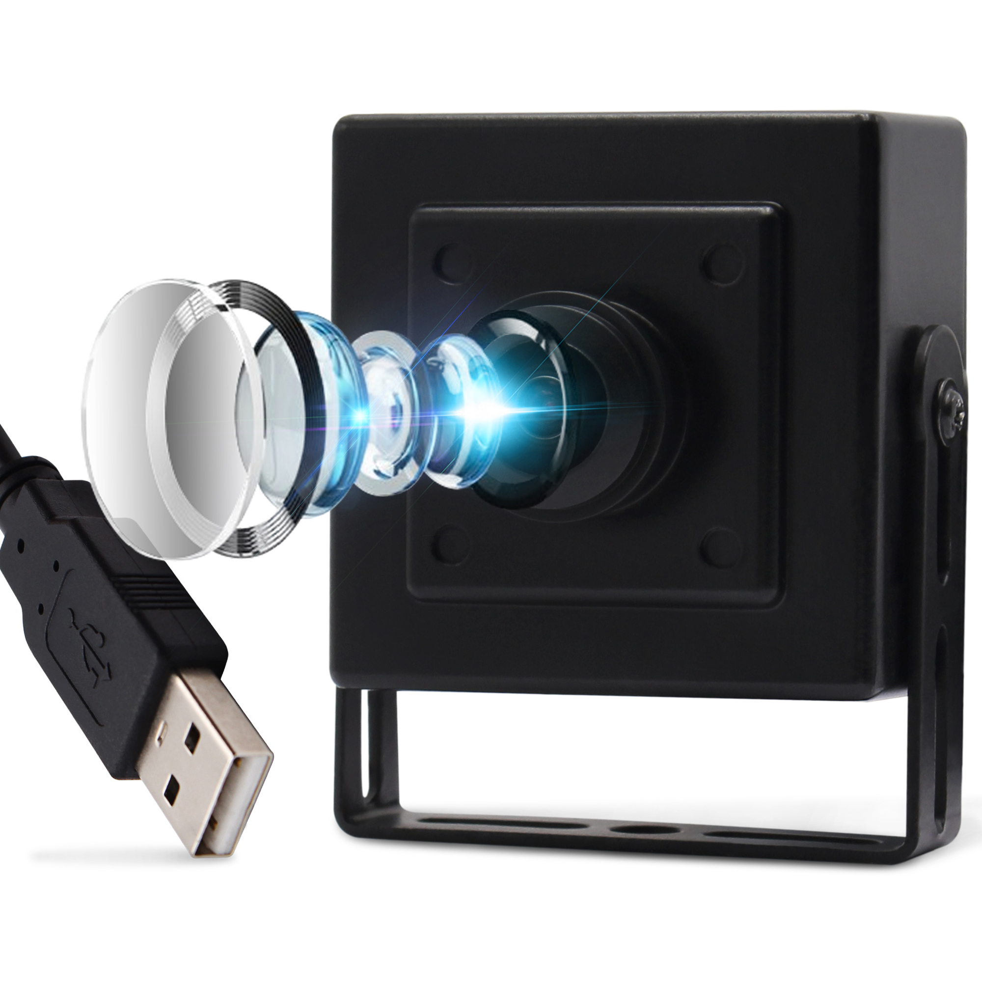 ELP Super Mini USB Camera Module - 120° Wide Angle, 480p 60fps, UVC Plug & Play For Raspberry Pi, PC