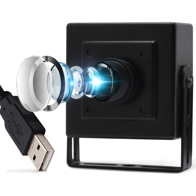 ELP 8MP Fisheye USB Camera Wide Angle 180 Degree Lens IMX179 UVC Mini USB 2.0 Web Camera for Industrial Machine Vision