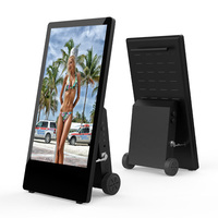 Support de plancher d'affichage numérique LCD portable étanche de 43 pouces alimenté par batterie pour centre commercial de kiosque extérieur