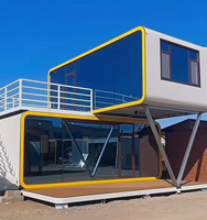 Maison mobile de luxe à deux étages en acier assemblé, design moderne, légère, anti-corrosion, belle et robuste pour l'extérieur