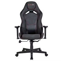 Fauteuil de bureau ergonomique moderne personnalisé en cuir PU noir, inclinable pour le gaming, avec vérin à gaz à 3 positions et fonction pivotante pour