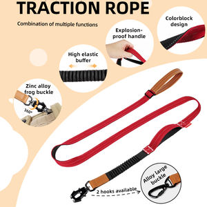 Correa Elástica de Nailon para Perro, Correa Táctica Acolchada con Clip de Bloqueo Automático, Doble Asa, Reflectante, para Entrenamiento y Paseo - Product Image 3