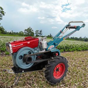16HP <b>Machine</b> Two Wheel Drive Power Tiller Behind Diesel Engine Agriculture <b>Walking</b> Tractor - Product Image 4