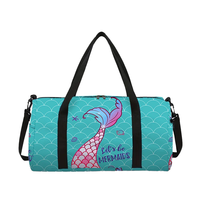 Sac de voyage pliable en polyester à fermeture éclair, motif queue de sirène 3D, grande capacité, étanche, durable, idéal comme cadeau