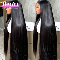 Perruque de 30 pouces sans colle, avec dentelle frontale HD complète, cheveux indiens vierges bruts, lisses comme des baguettes, naturels, non traités, 100 % cheveux humains