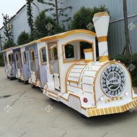 Train électrique en acier durable pour les centres commerciaux utilisation arrière-cour publique nouvelle locomotive extérieure monte train touristique
