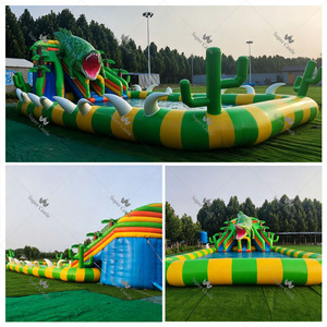 Parc aquatique gonflable commercial Crocodile avec toboggan et piscine, parc aquatique gonflable mobile et portable pour adultes, idéal pour la cour arrière et les centres de villégiature - Product Image 4