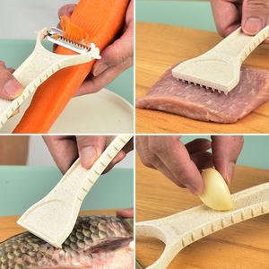 Éplucheur et Râpeur Manuel à Fruits, Lame en Acier Inoxydable, Manche en Plastique, Trancheuse, Hachoir, Extracteur de Jus, Séparateur d'Œufs, Pelador Frutas, Fournisseur - Product Image 3