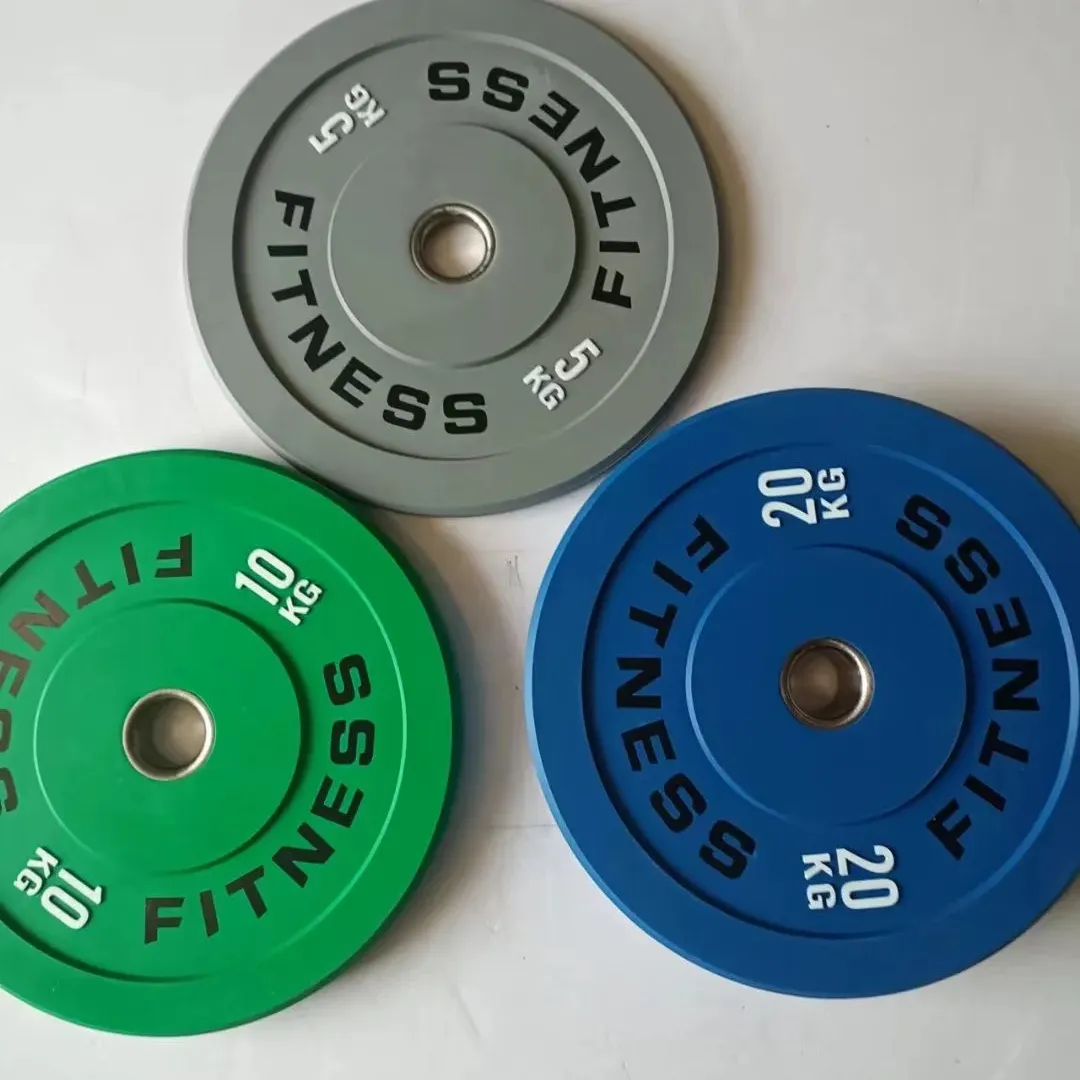 SK SPORTS- Barbell Standard Gym 20 kg gummi beschichtetes 45 lb Stoßfänger-Hantel set 5-25 kg schwarzes Gummi-Stoßfänger brett