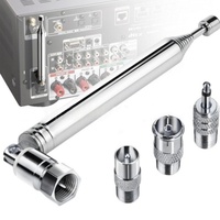 SIGNALWELL HOT 1 ensemble d'antennes télescopiques à 7 sections, longueur 58 cm, 3 adaptateurs, antenne radio DAB FM, récepteur HiFi AV, mini-système