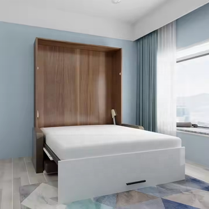 북유럽 스타일 전체 퀸 사이즈 수직 접이식 머피 침대 다기능 벽 침대 소파 새로운 디자인 인기있는 침실 세트 - Product Image 1