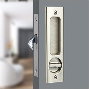 YAKO Modern Alloy <b>Sliding</b> Barn <b>Door</b> Mortise Latch <b>Door</b> <b>Locks</b> Handle with Keys Ambidextrous Touch Control 1 Year Warranty - Product Image 1