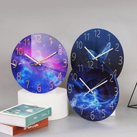 Jam dinding Quartz Eropa senyap jam Tempered Glass kustom jam dinding kreatif