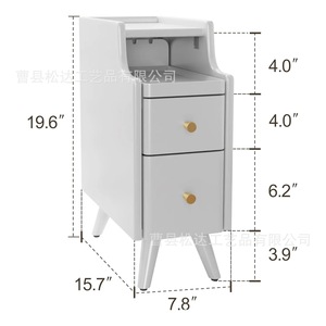 <b>Small</b> bedside table, white ultra-narrow side table, <b>small</b> bedroom bedside storage rack, Nordic minimalist style storage <b>cabinet</b> - Product Image 2