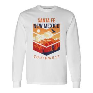 T-shirt a maniche lunghe Santa Fe New Mexico Southwest dal design vintage - Product Image 1