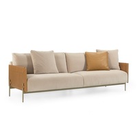 Canapé modulaire en cuir nordique sur mesure pour villa, fauteuil de loisirs, canapé avec coussins en tissu pour salon