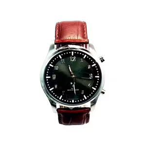 Luxe 3 ATM hommes mode énergie <span class=keywords><strong>solaire</strong></span> radiocommandée numérique bracelet en cuir véritable <span class=keywords><strong>montre</strong></span> de haute qualité pour hommes - Product Image 1