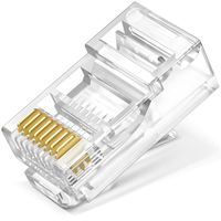Premium Dayanıklı 8P8C UTP Şeffaf Cat5e RJ45 Modüler Fiş Ethernet Konektörü Yüksek Darbeye Dayanıklı Polikarbonat Gövde