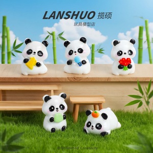 Figurine de panda Lanshuo en résine, ornement de bureau, décoration artistique pour la maison, forme animale - Product Image 5