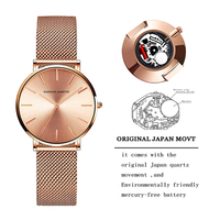HANNH MARTIN LADIES' SIMPLE DESIGN JAPAN MOUVEMENT MONTRES PERSONNALISÉES 3 BAR BANDE EN MAILLE IMPERMÉABLE USINE NOUVEAU!