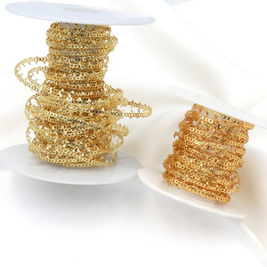 แถบขอบคริสตัลอัญมณีทองแท้ 18K/14K รักษาสีได้ งานแฮนด์เมด DIY จี้ลายหยก อุปกรณ์ตกแต่งลวดลายโปร่ง - Product Image 1
