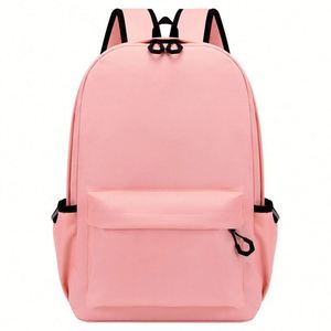 Fashion Style Solid Color School <b>Backpack</b> Solid Color Youth Casual Day Bag - Product Image 4