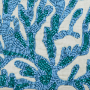 Malezas marinas de diseñador, funda de almohada de corales de 16 "x 16", funda de almohada de lino y algodón, cojín de lanzamiento de cuentas, criaturas marinas, Playa - Product Image 1