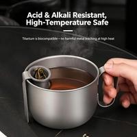 Mug en titane 500 ml, tasse à café ou thé en métal, mini tasse à expresso, ultralégère, durable, portable, pour le camping et la randonnée