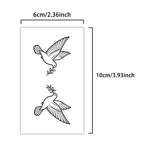 Tatuaje Temporal de Pájaros Blancos <span class=keywords><strong>para</strong></span> Parejas, Tatuaje Semipermanente Creativo, Resistente al Agua, Dura 2 Semanas, Tatuaje Herbal <span class=keywords><strong>para</strong></span> Hombro y Clavícula - Product Image 2
