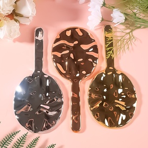 กระจกแต่งหน้าพกพาแบบวงรี กระจกต่อขนตาเคลือบทอง สำหรับ<span class=keywords><strong>สาว</strong></span>ๆ ขายส่ง - Product Image 3