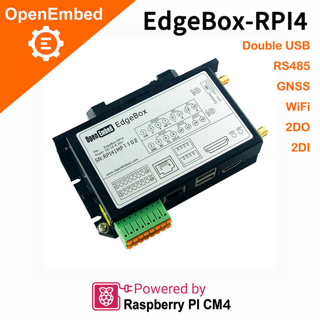 Edgebox PLC Programming Controller, Open Source RS485 4G WIFI CAN SCADA IoT Gateway Industrial Control Linux PLC Controller