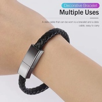 Bracelet en cuir tressé Bracelet de chargeur de données pour iPhone Android pour Bracelet de chargeur de câble de type C