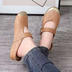 Baotou demi-pantoufles pour femmes nouveau Joker sandales français Mary Jane plat <span class=keywords><strong>Muller</strong></span> chaussures fond souple sabots Mules petit groupe porter - Product Image 3