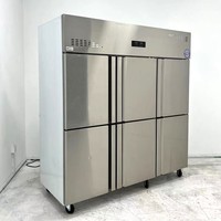 Grand congélateur en acier inoxydable à six portes équipement de réfrigération congélateur congeladores verticales congélateur commercial à 4 portes