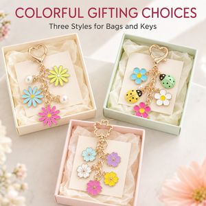Grazioso Portachiavi in Lega di Zinco Smaltato con Perle e Fiori Colorati, Ciondolo alla Moda per Borsa a Tema Piante Primaverili, Regalo di Compleanno per Amici - Product Image 2