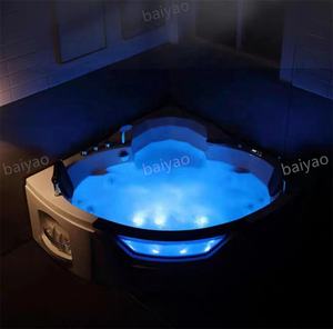 Bañera de Hidromasaje de Esquina con Burbujas Tipo Jacuzzi y Bañera de Hidromasaje para 2 Personas para Baño Interior o Spa Exterior - Product Image 3