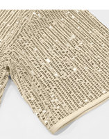 Nouveau haut de fête pour homme, style rétro disco, à manches courtes, tissé avec des paillettes, décontracté chic, respirant, idéal pour les boîtes de nuit et l'été