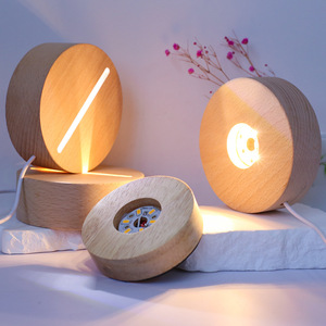 Bán buôn 3D pha lê LED ánh sáng ban Đêm HiệN ĐạI USB thiết bị với cơ sở bằng gỗ siêu giống như ánh sáng phù hợp hơn cho phòng ngủ - Product Image 6