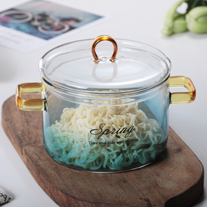 Cuenco de <span class=keywords><strong>olla</strong></span> de vidrio de buena calidad, <span class=keywords><strong>olla</strong></span> para estofado de alta borosilicato con tapa, calefacción, sopa casera, estofado de huevo al vapor, tazón de vidrio - Product Image 4