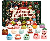 Nouveau Calendrier de l'Avent Squishy Dumpling 24 Jours, Ensemble de Jouets Anti-Stress à Presser pour Noël, Cadeau de Fêtes en Gros pour Enfants