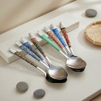 Lot de couverts en acier inoxydable 410 poli miroir avec motif en relief couleur or, cadeau promotionnel pour restaurant