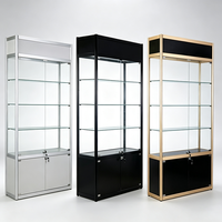 Vitrine de présentation sectionnelle moderne en alliage d'aluminium personnalisée pour boutique, avec logo sur mesure, pour magasin de détail
