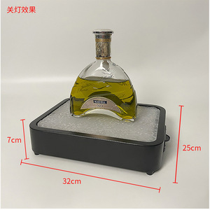 Soporte para vino iluminado con LED, bandeja cuadrada azul hielo para bar, fiesta, diseño moderno - Product Image 4