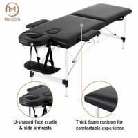Table de massage et de spa portable noire moderne professionnelle, pliable, réglable en hauteur, pour usage en chambre, livraison directe d'usine