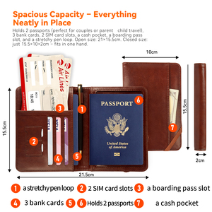 Étui de Passeport RFID FindMy Anti-Perte, Organisateur de Voyage, Pochette pour Cartes d'Embarquement, Porte-Passeport Familial pour iOS et Android - Product Image 2