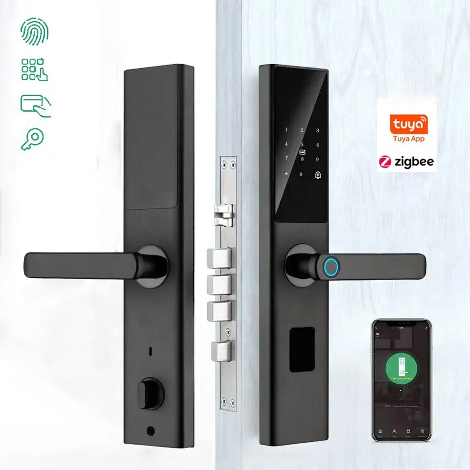 Wholesale Price M1 Safety Tuya WiFi Fingerprint Digital Door Lock Keyless for Front Door Zigbee Smart Lock · image 2