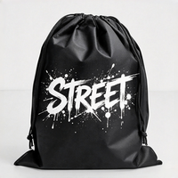 Mini-sacs à cordon non tissés recyclables avec logo personnalisé pour la publicité, sacs de rangement pour écouteurs de sport, clés et petits gadgets