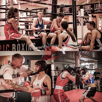 Ring de boxe Muay Thai standard de compétition, taille 4mX4m 5mX5m, rings de boxe, cages MMA, couleur noire, escalier pour salle de boxe