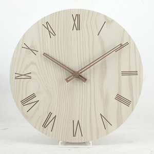 นาฬิกาแขวนผนังไม้ทรงกลมขนาด 12 นิ้ว ตัวเลขแกะสลักด้วยเลเซอร์ สไตล์โมเดิร์นเรียบง่าย พร้อมเข็มไม้ - Product Image 3
